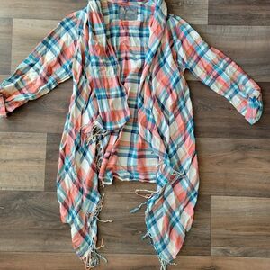 Natural Reflections Multicolor Plaid Cardigan